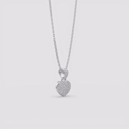 Silver Sparkling Heart Necklace