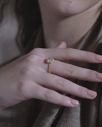 Oval Halo Pave Band Ring
