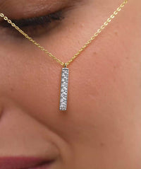 Vertical Pavé Bar Pendant Necklace