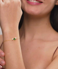 Mixed Cut Green Stone Cluster Bracelet