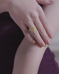 Teardrop Double Halo Statement Ring