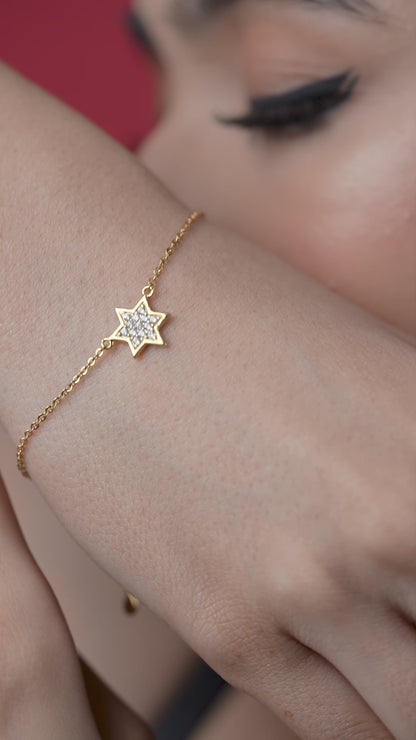 Star-Shaped Diamond Set Bracelet