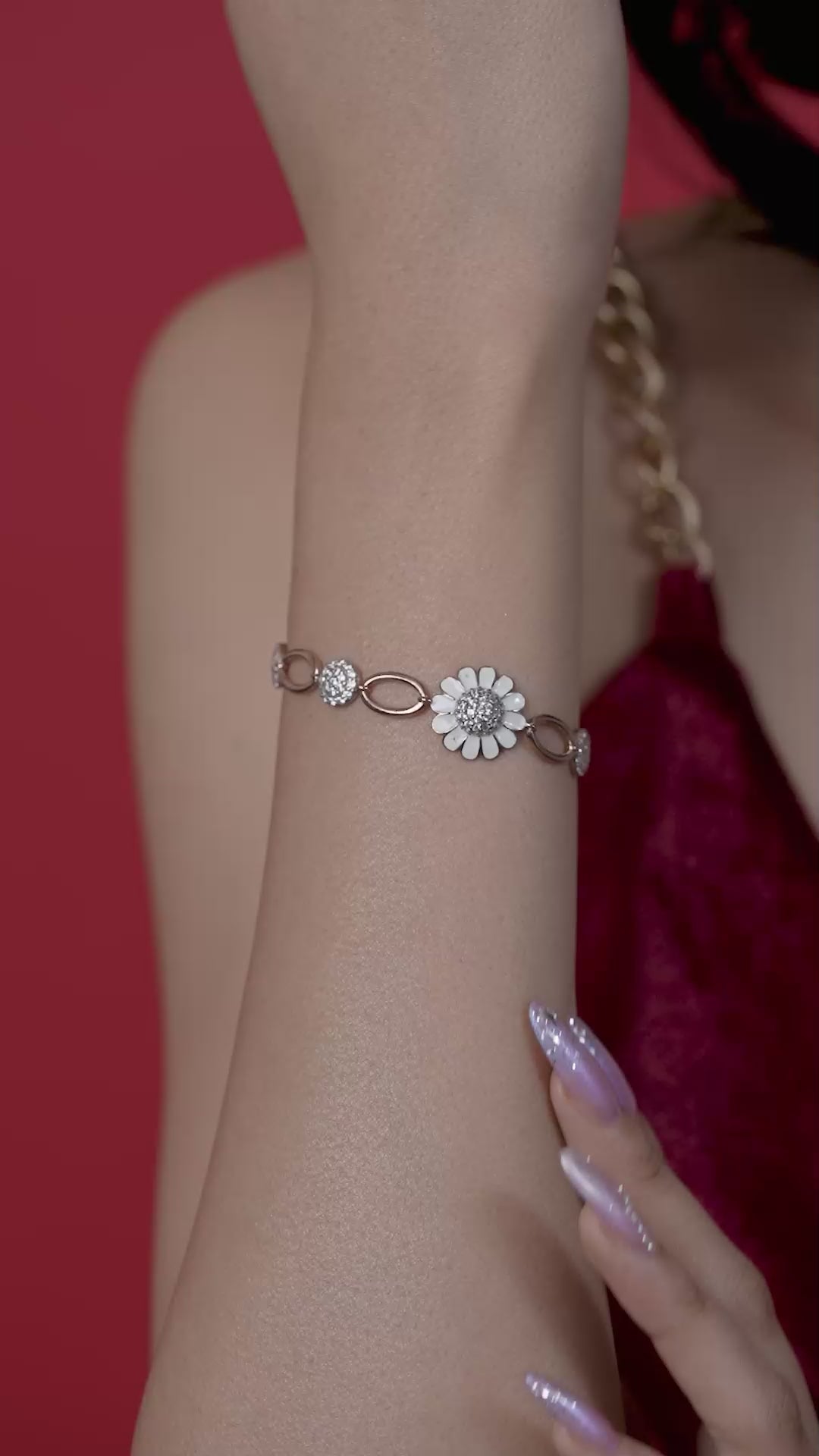 Whimsical Floral Diamond Set Bracelet
