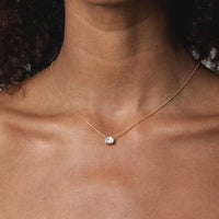 East West Oval Solitaire Necklace