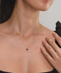 Purple Heart Twist Pendant Necklace