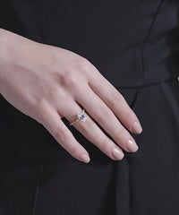 Oval Solitaire & Marquise Vine Ring