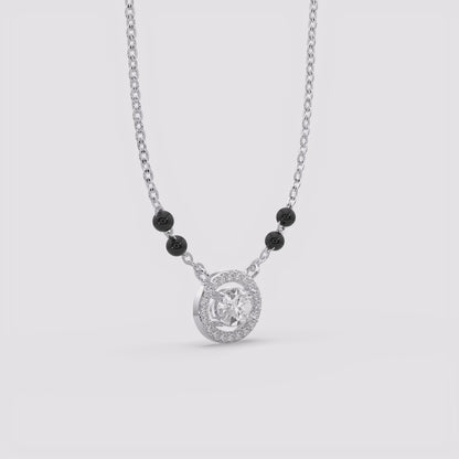 Dazzling Halo Silver Mangalsutra