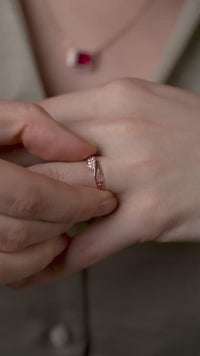 Pink Petal Twist Ring