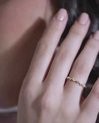 Alternating Marquise and Round Half-Eternity Ring