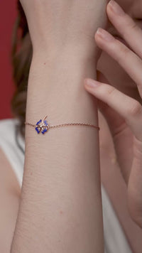 Blue Enamel Lucky Clover Bracelet