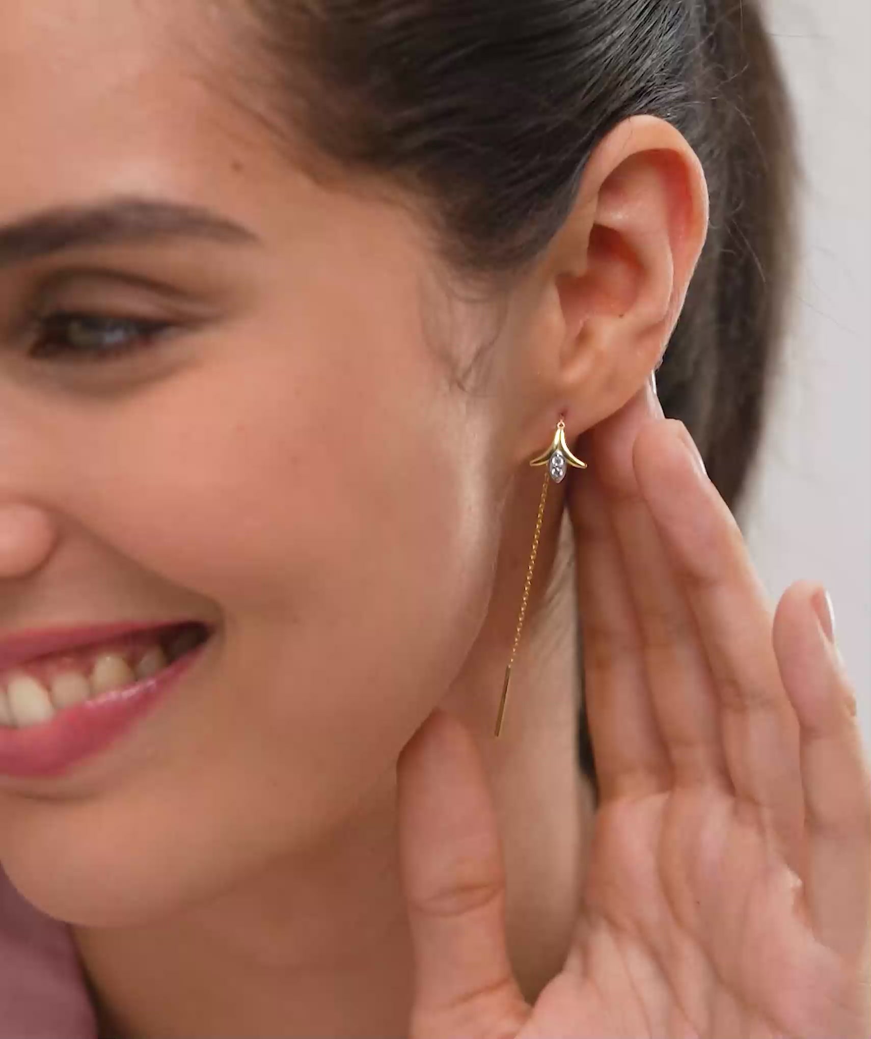 Petal Drop Threader Earrings