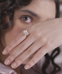 Emerald and Oval Toi Et Moi Ring