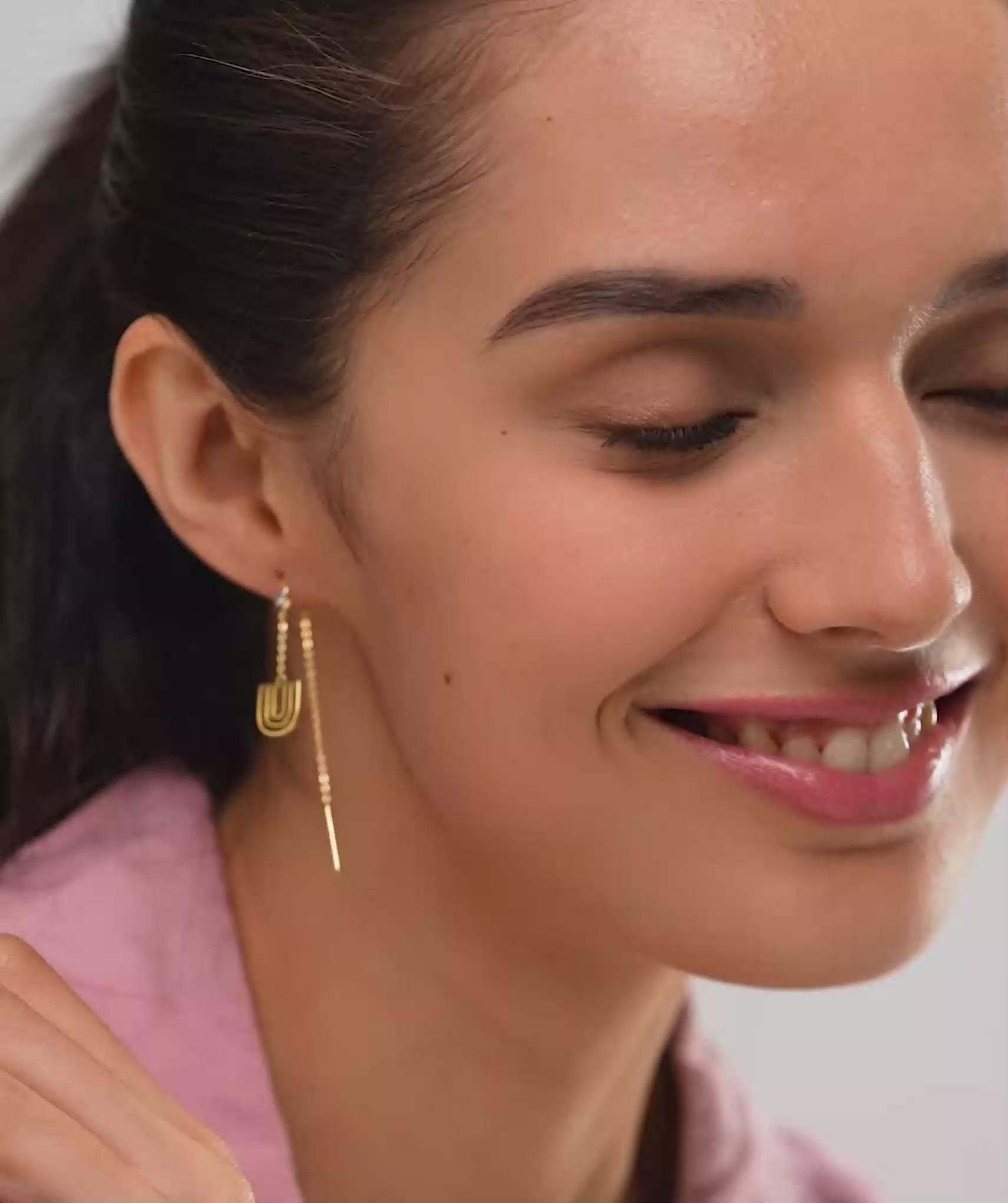 U-Shaped Threader Earrings