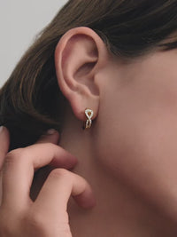Pave Chain Link Huggie Hoop Earrings