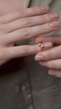 Twin Pear Pave Open Ring