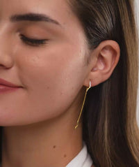 Pave Wave Threader Earrings