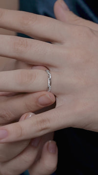 Hexagon Link Pave Band Ring